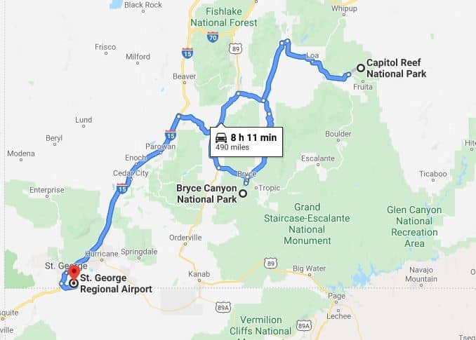 Bryce Canyon National Park and Capitol Reef National Park 4 Day Itinerary 