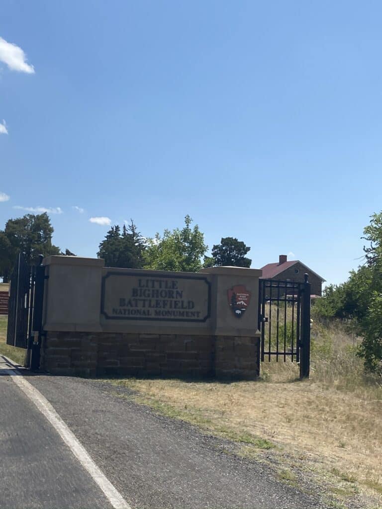 Little Bighorn Battlefield National Monument entrance sign