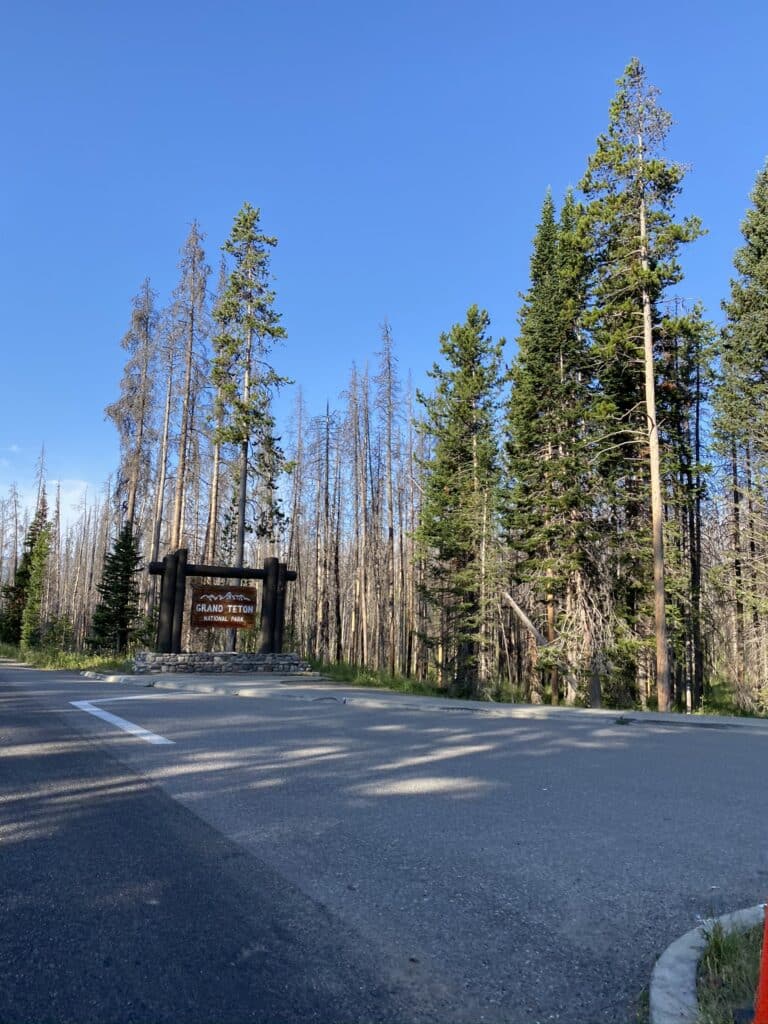 entrance to Grand Teton National Park from the Yellowstone side
