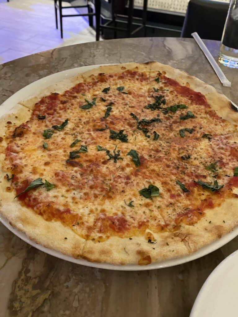 a full pizza from Happy Hour at Il Fornaio