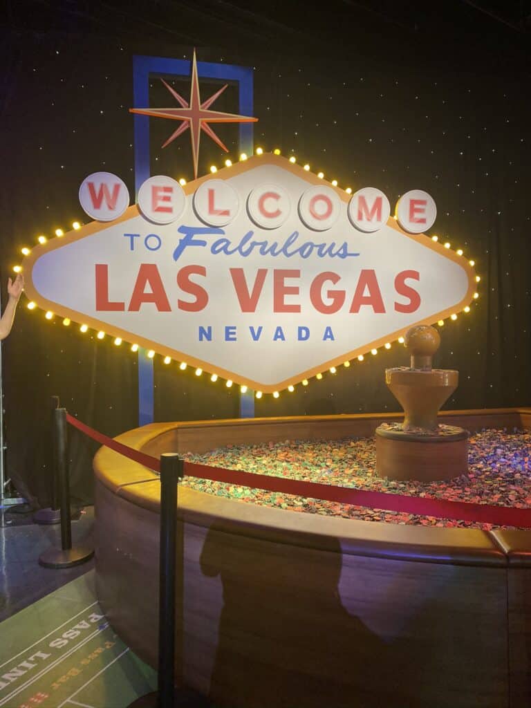 Welcome to Fabulous Las Vegas Nevada Neon Sign at Madame Tussaud's Wax Museum at The Grand Canal Shoppes at The Venetian in Las Vegas