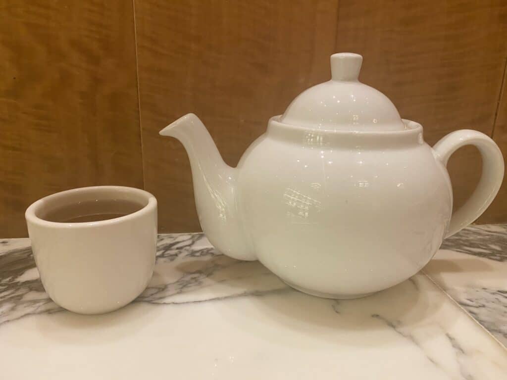 Pot and Cup of Oolong Tea from Noodles at the Bellagio in Las Vegas