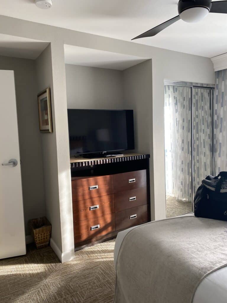 tv in bedroom at Welk Resorts San Diego One Bedroom Condo