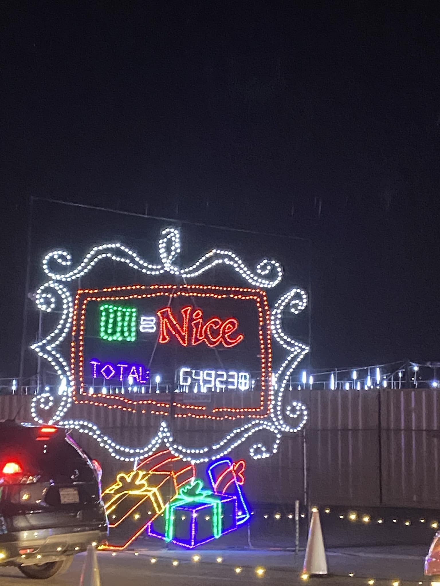 Naughty or Nice List Christmas lights display