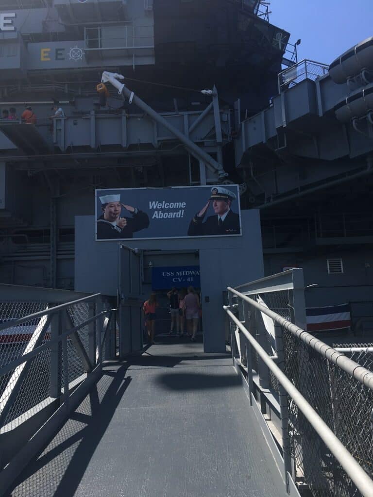 USS Midway Museum - San Diego, California - Welcome Aboard Sign