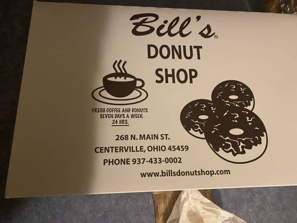 Bill's Donut Shop - Dayton, Ohio - box of donuts