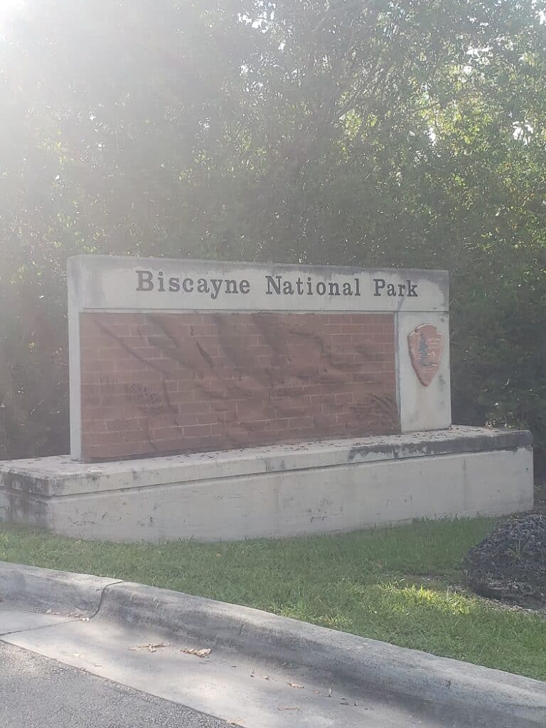 Biscayne National Park welcome sign