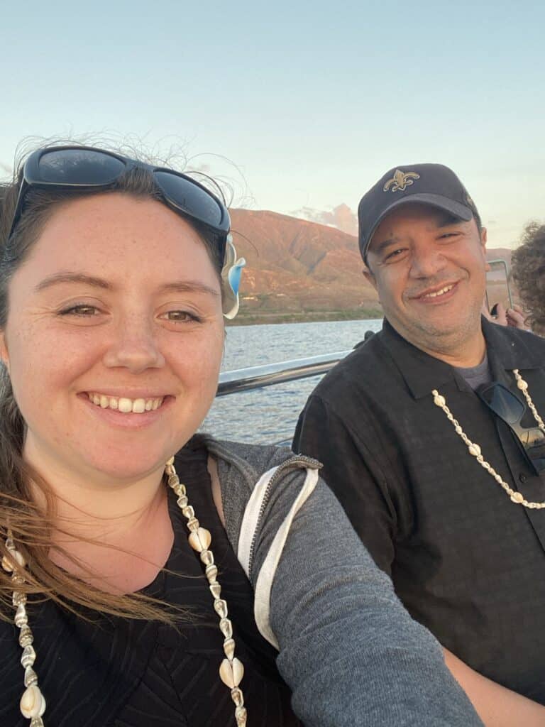 selfie on a sunset dinner cruise in Maui