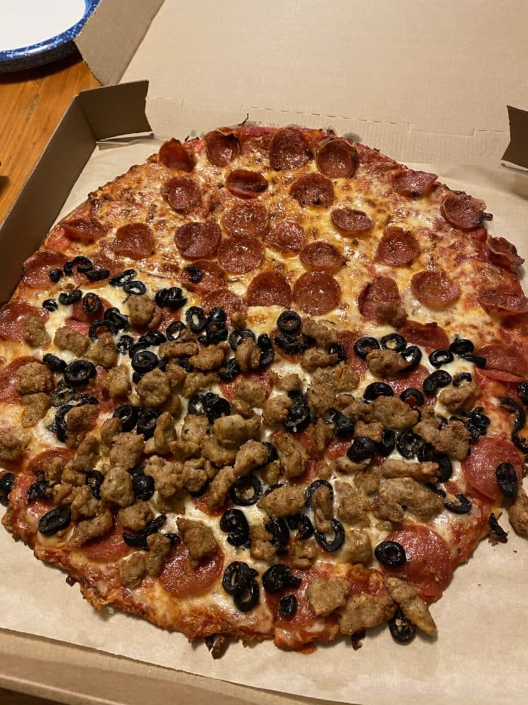 Donato's Pizza - Dayton, Ohio - Half Pepperoni and Half Meat Lovers