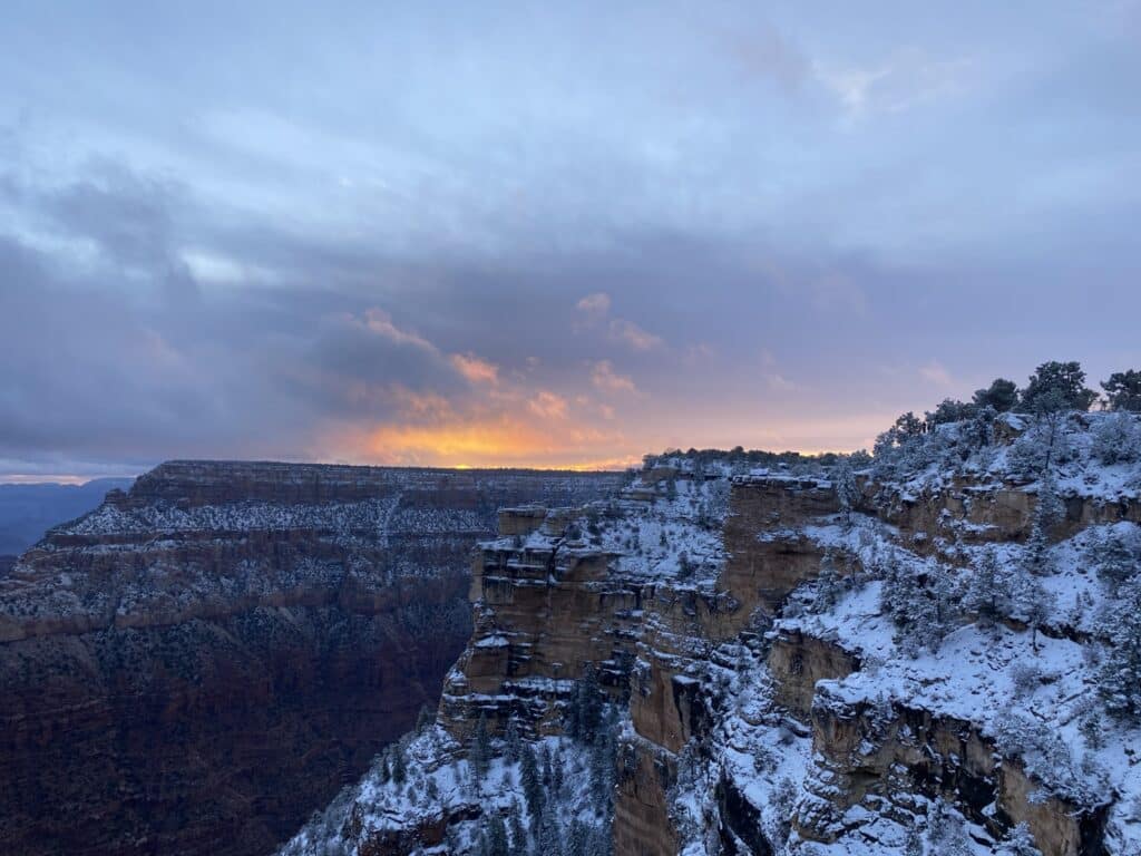 Grand Canyon National Park sunrise in Winter