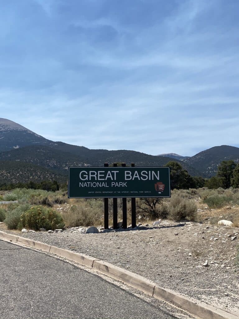 Great Basin National Park entrance sign