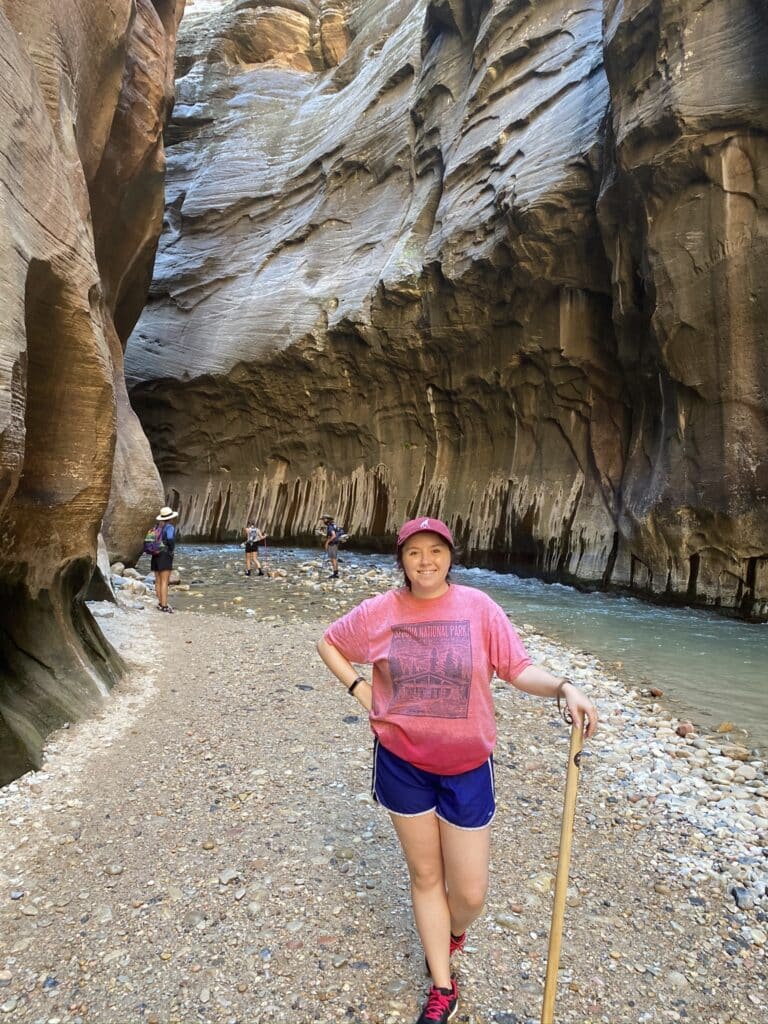 hiking the narrows in Zion National Park