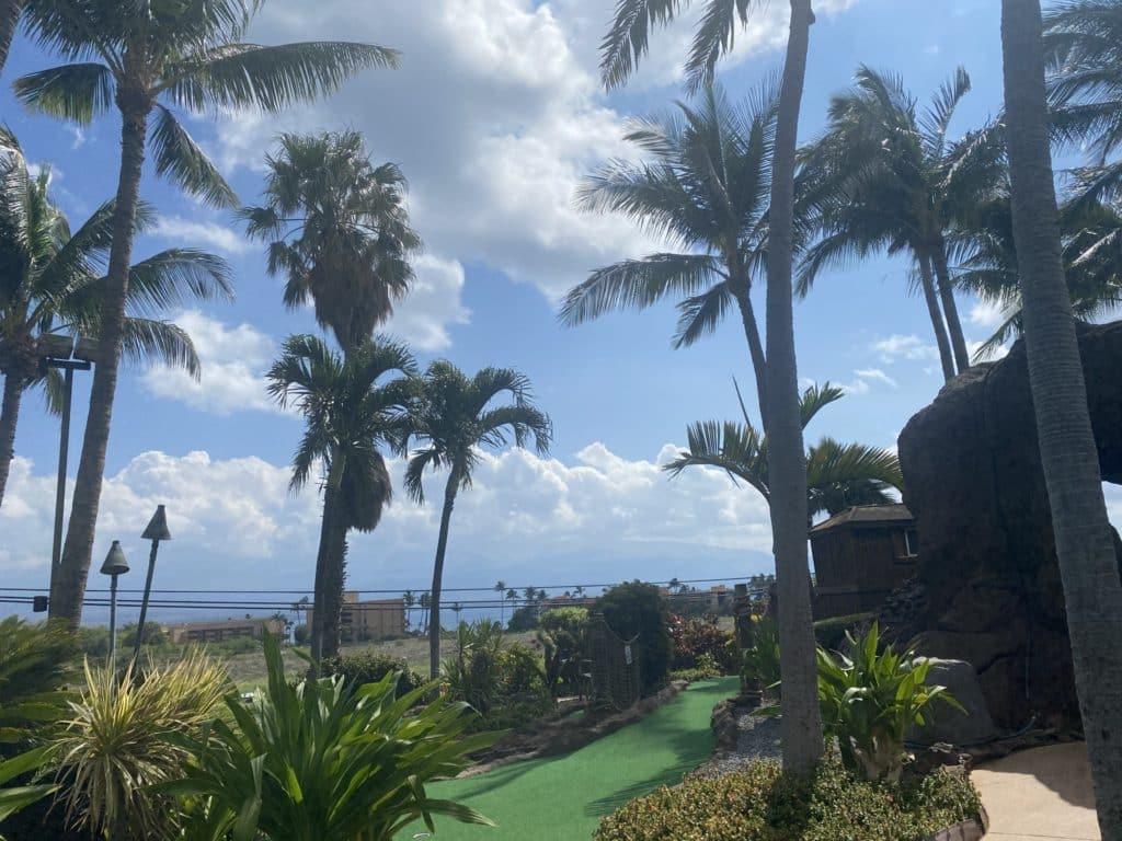 mini golf courses and views at Maui Golf & Sports Park