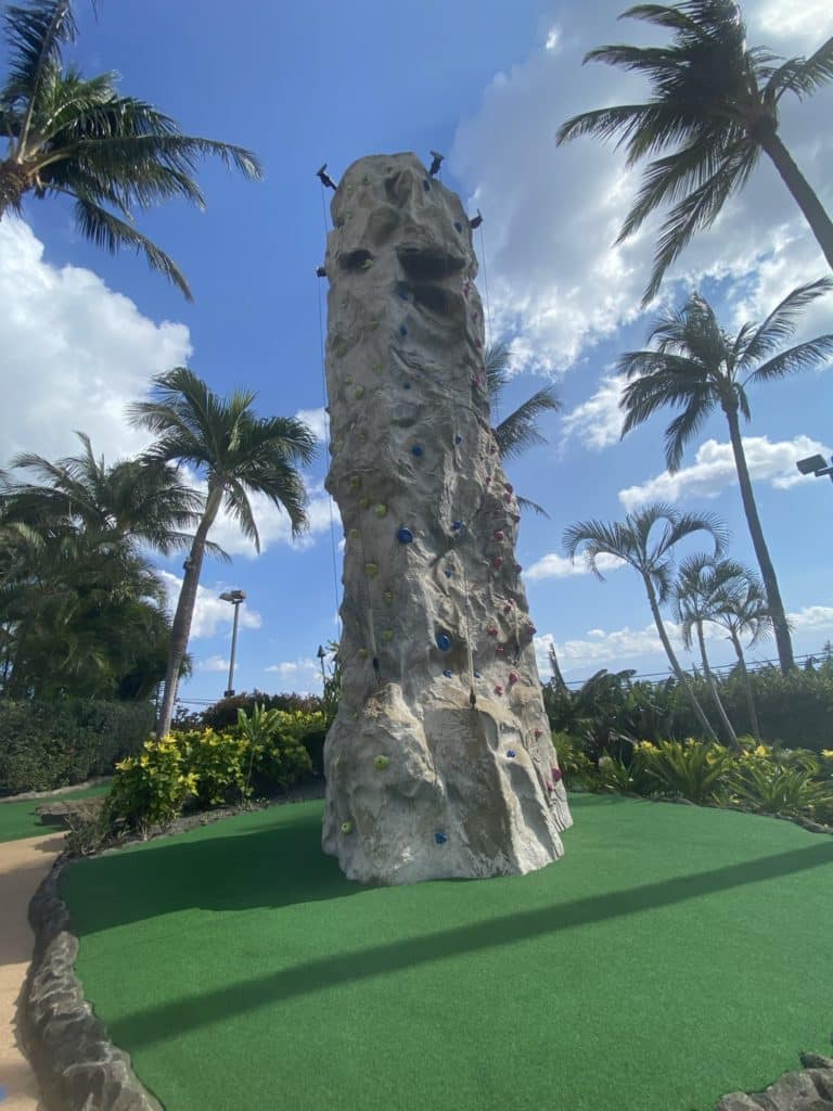 rock climbing wall at Maui Golf & Sports Park