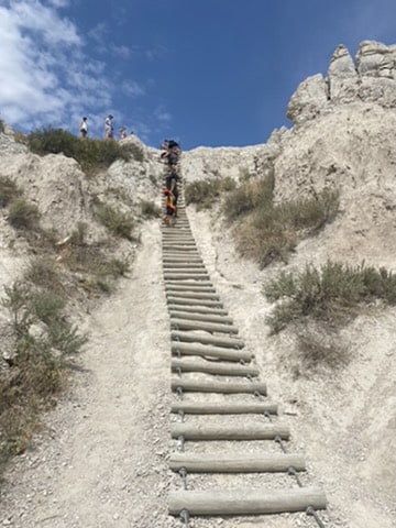 ladder at Notch Trail at Badlands National Park