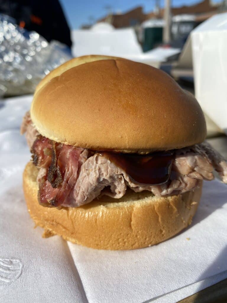 pulled pork sandwich from Pappy's Smokehouse in St. Louis, Missouri