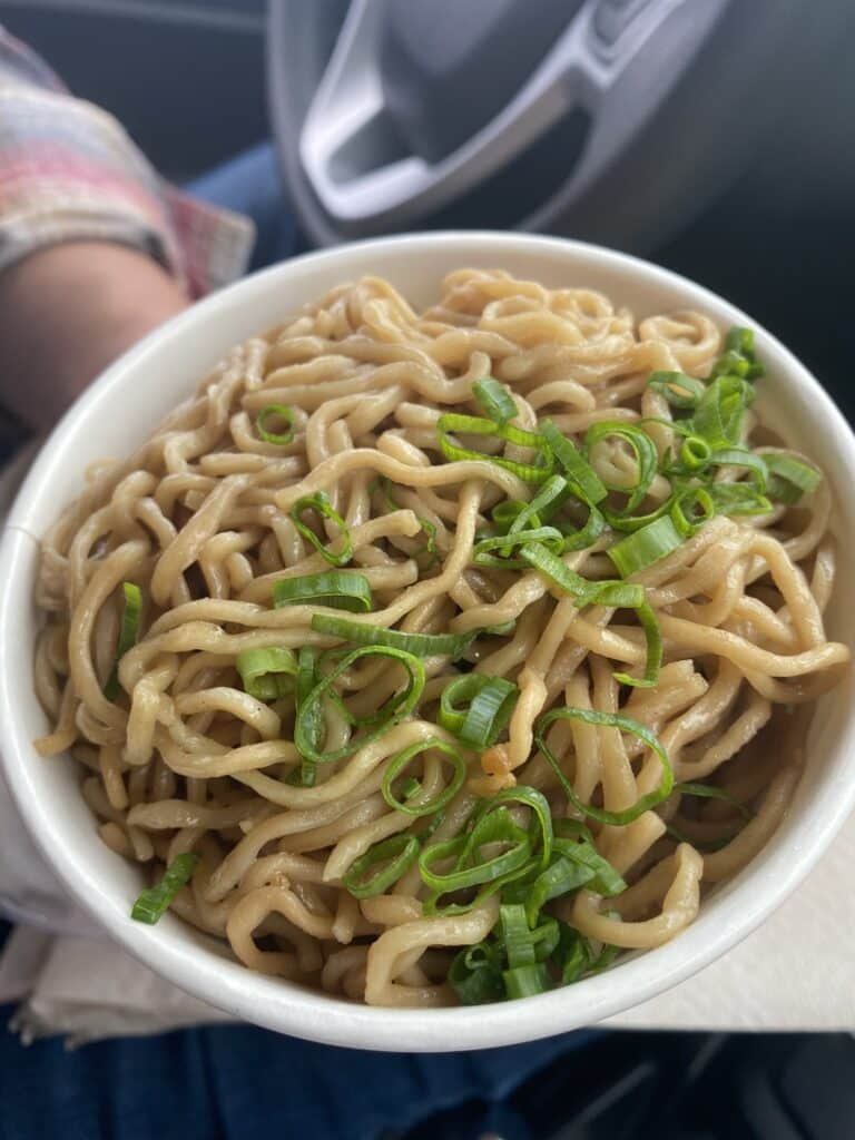 garlic noodles from Tin Roof Maui