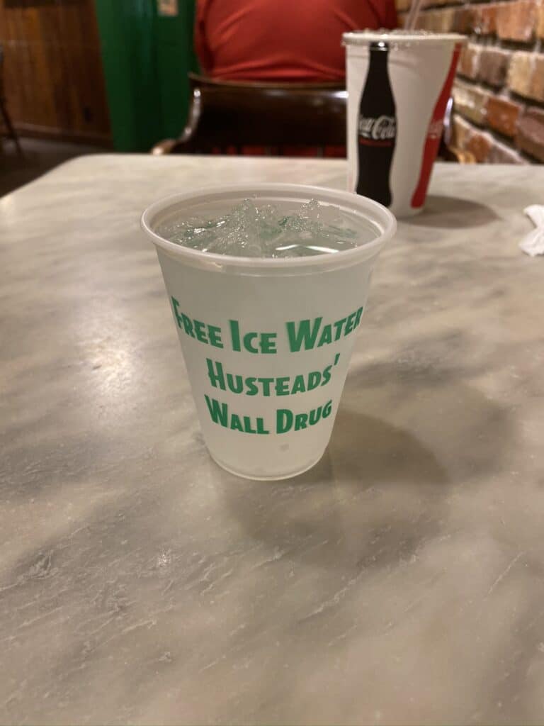 free ice water at Wall Drug