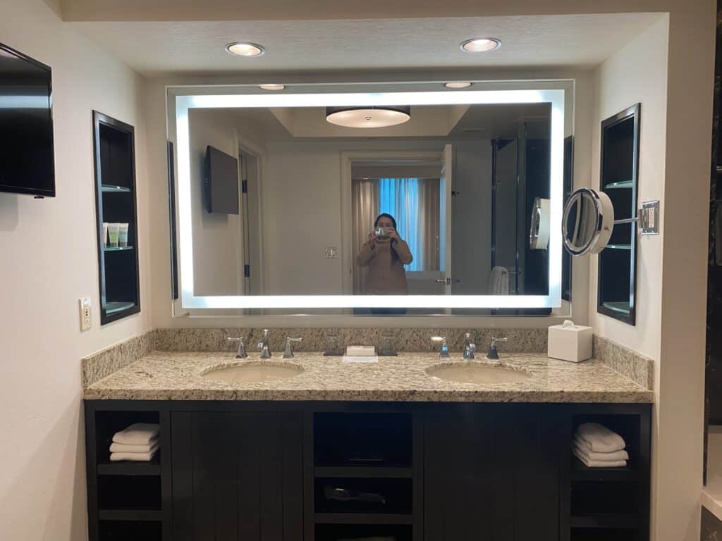 Delano Hotel Las Vegas King Suite Bathroom Vanity and Mirror