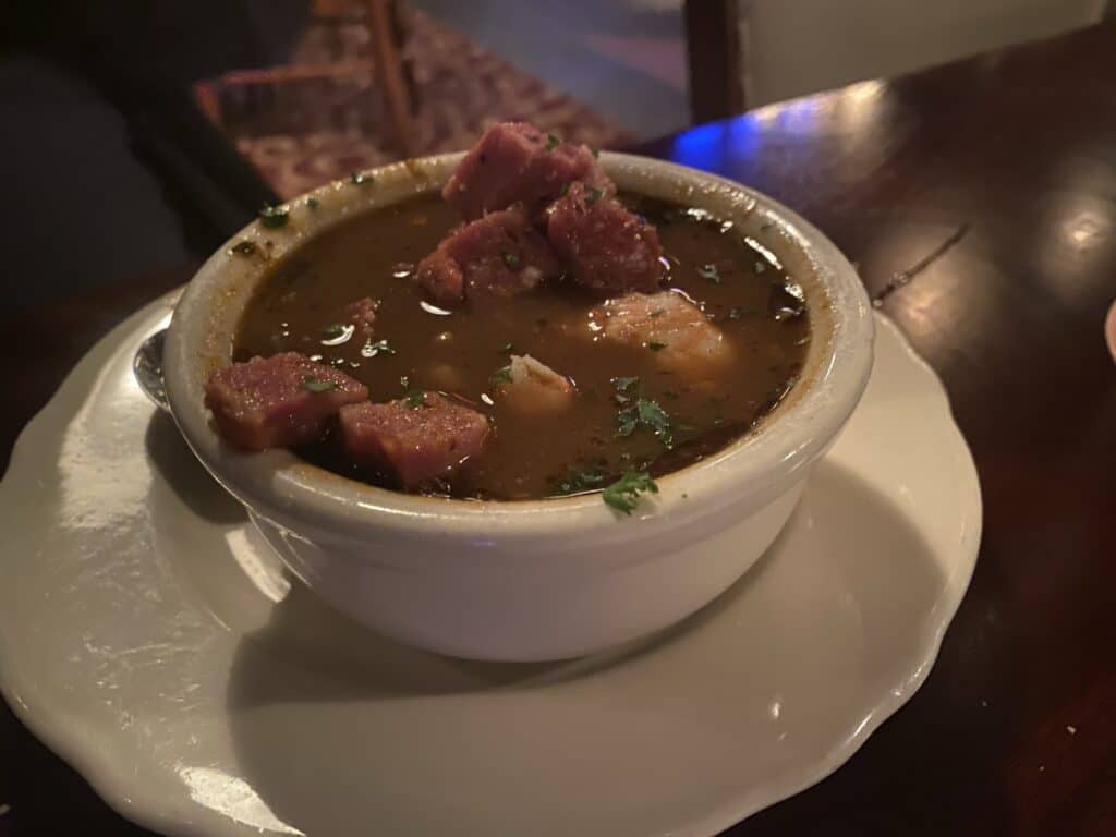 Pappadeaux Seafood Kitchen in Houston, Texas - andouille sausage and seafood gumbo