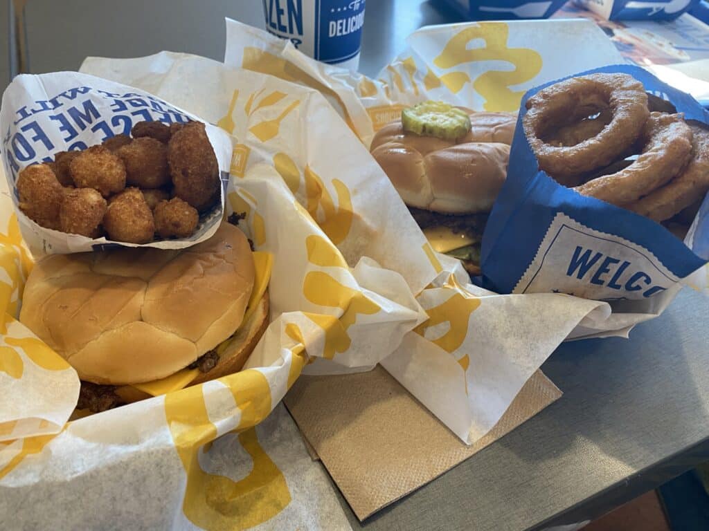 butter burger and cheese curds from Culver's