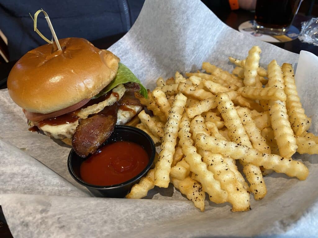 Brass Tap in National Harbor - Burger and Fries