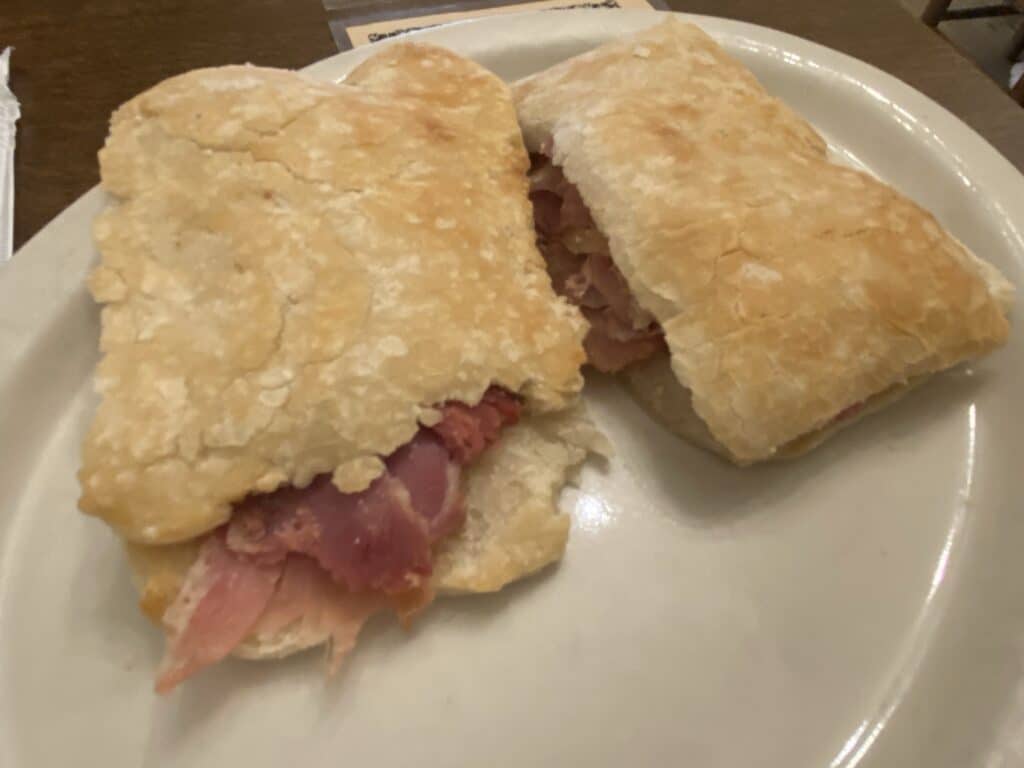 country ham and hot biscuits from Old Chickahominy House