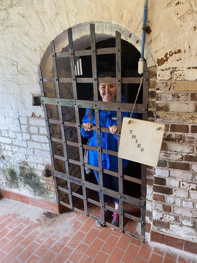 Old Fort Jackson in Savannah, Georgia - jail cell - Savannah to Charleston Road Trip Itinerary