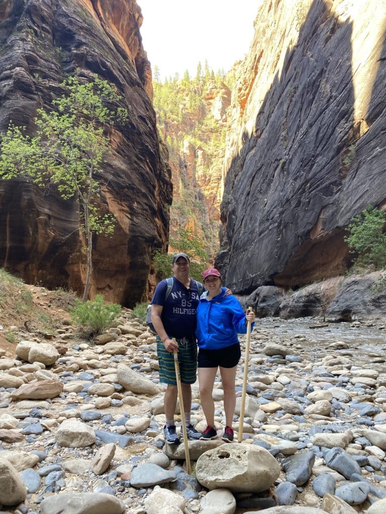 hiking The Narrows at Zion National Park