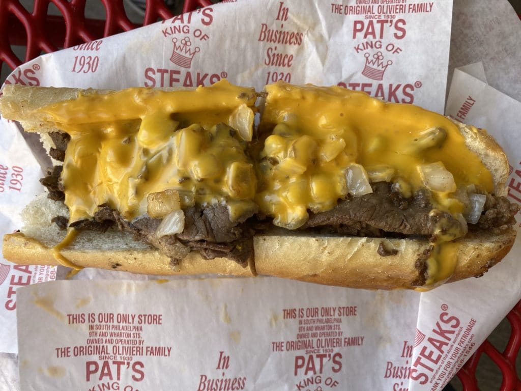 cheesesteak from Pat's King Of Steaks in Philadelphia