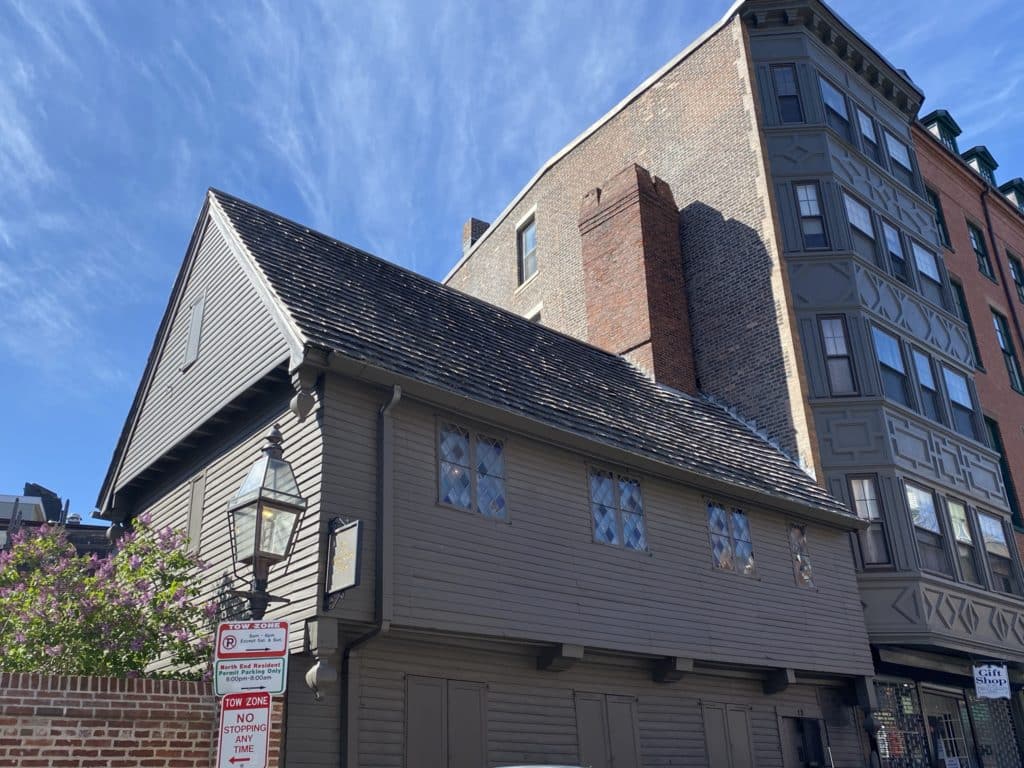 Paul Revere's House in Boston - cross country route east to west