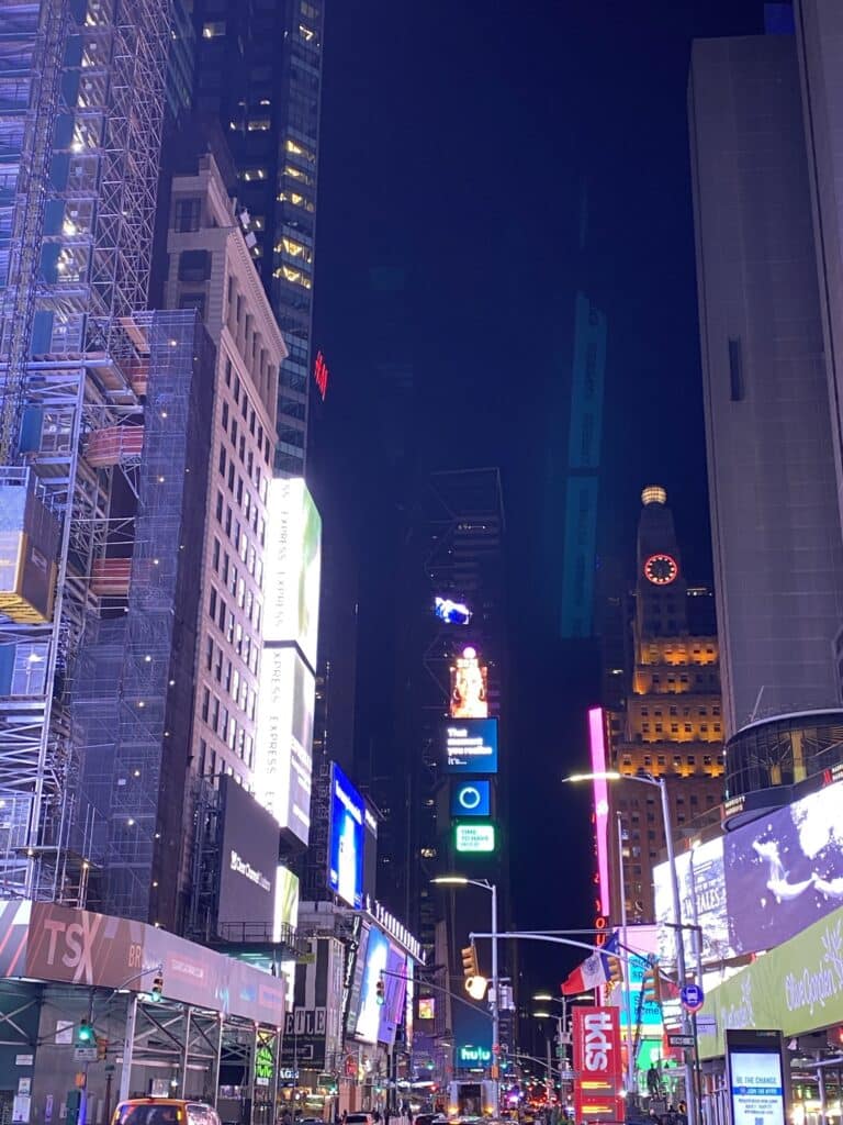 Times Square at night in Manhattan