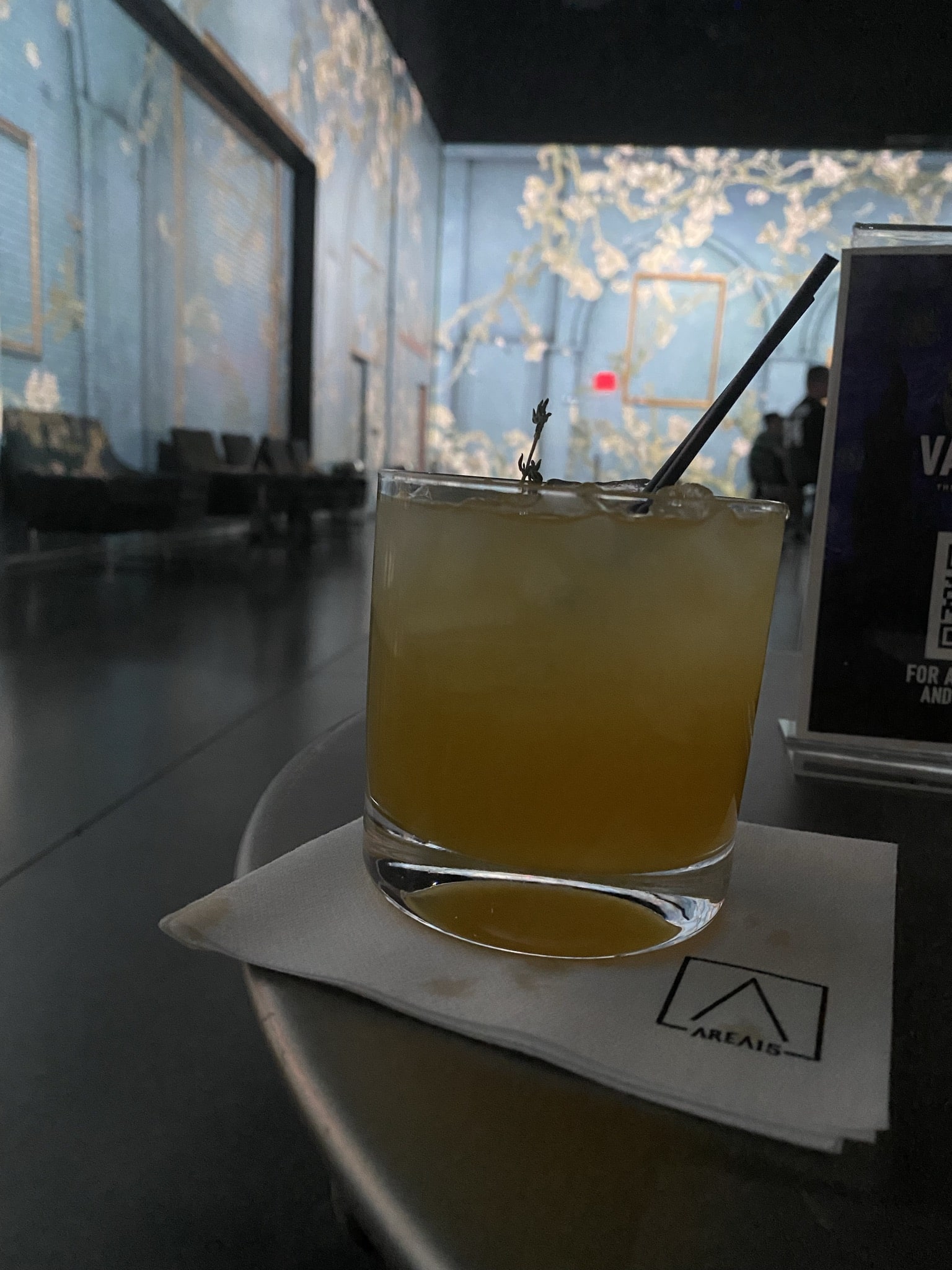 flower drink at the Van Gogh Experience