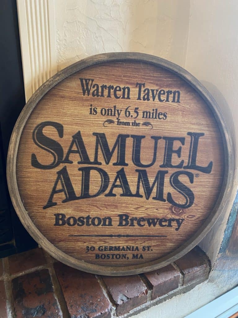 Samuel Adams beer barrel from Warren Tavern in Charlestown, Massachusetts