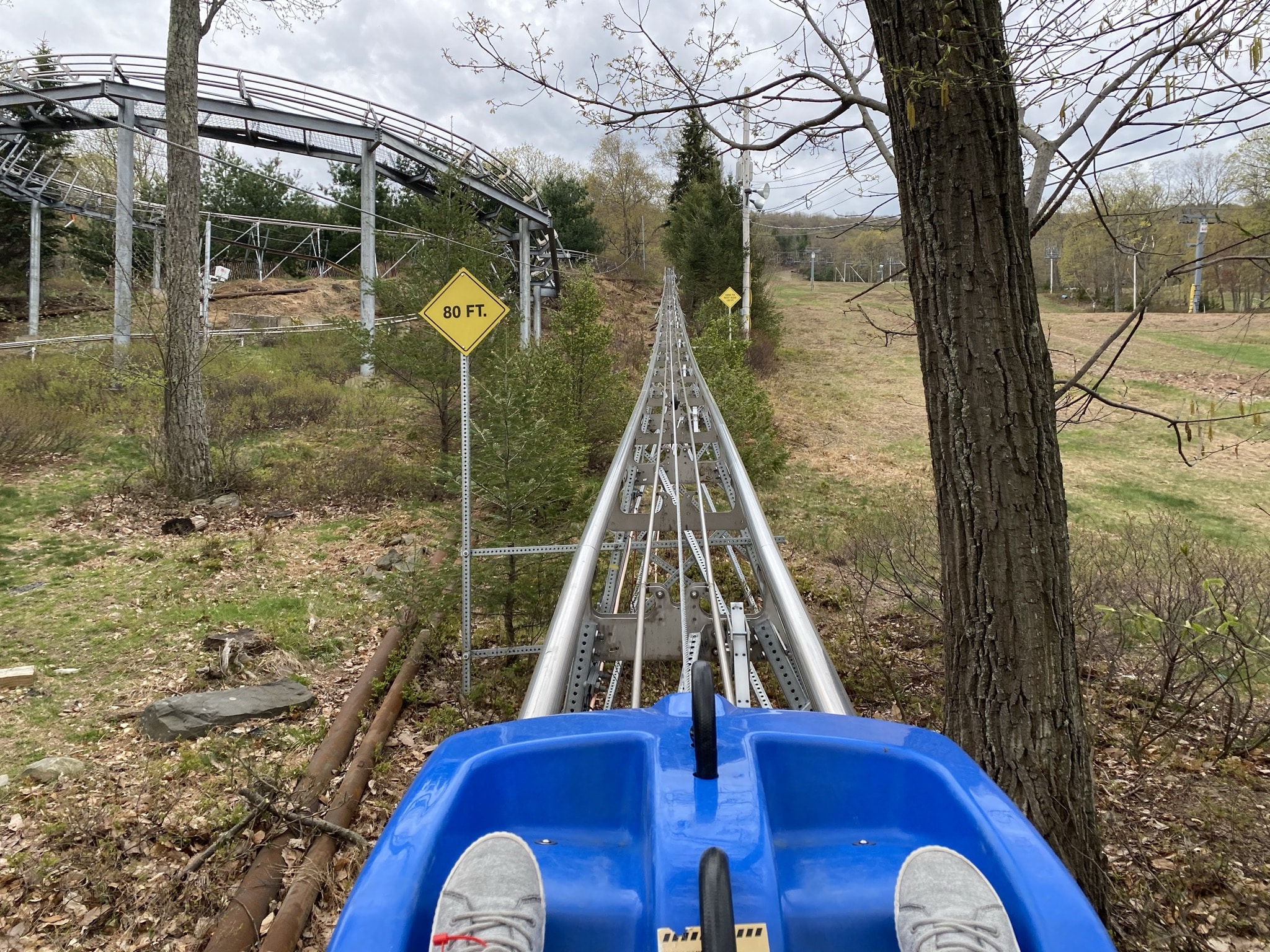 my pov on the mountain coaster at Camelback Resort in the Poconos