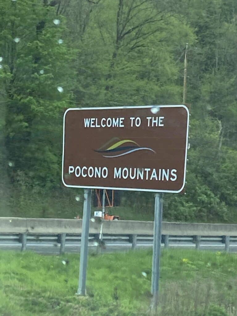 Welcome to the Pocono Mountains road sign