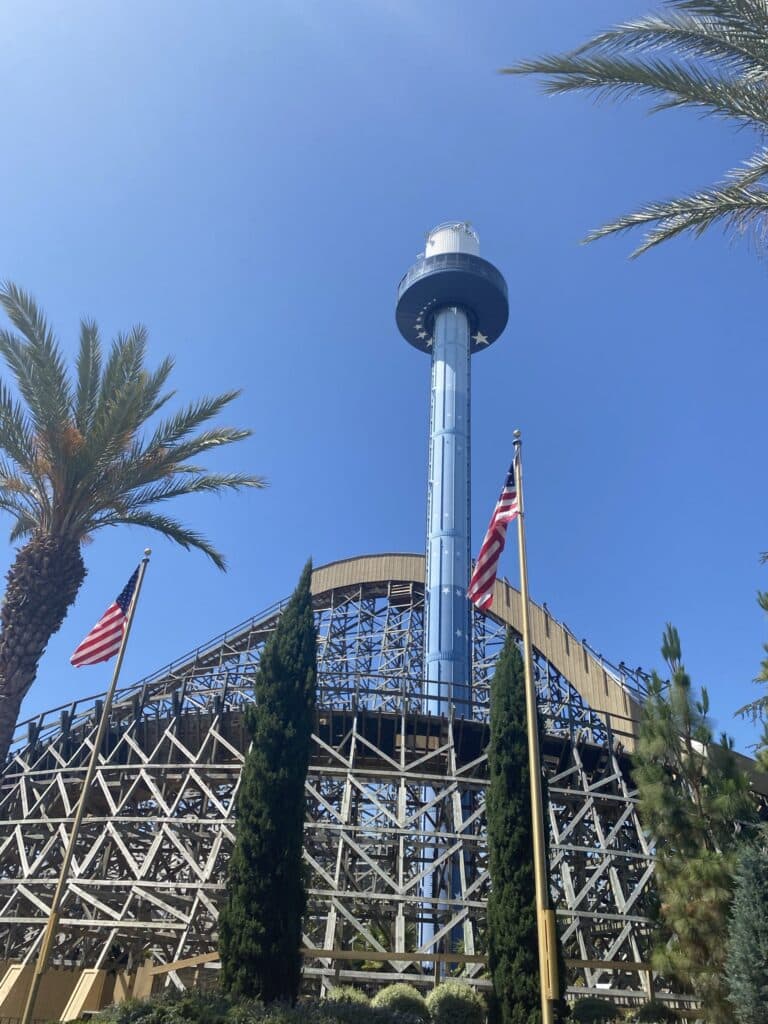 Drop Tower and Roller Coaster at Great America