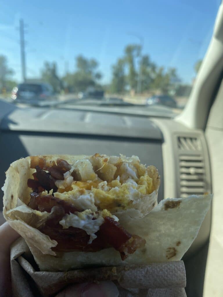 Blake's Lotaburger breakfast burrito in Tucson