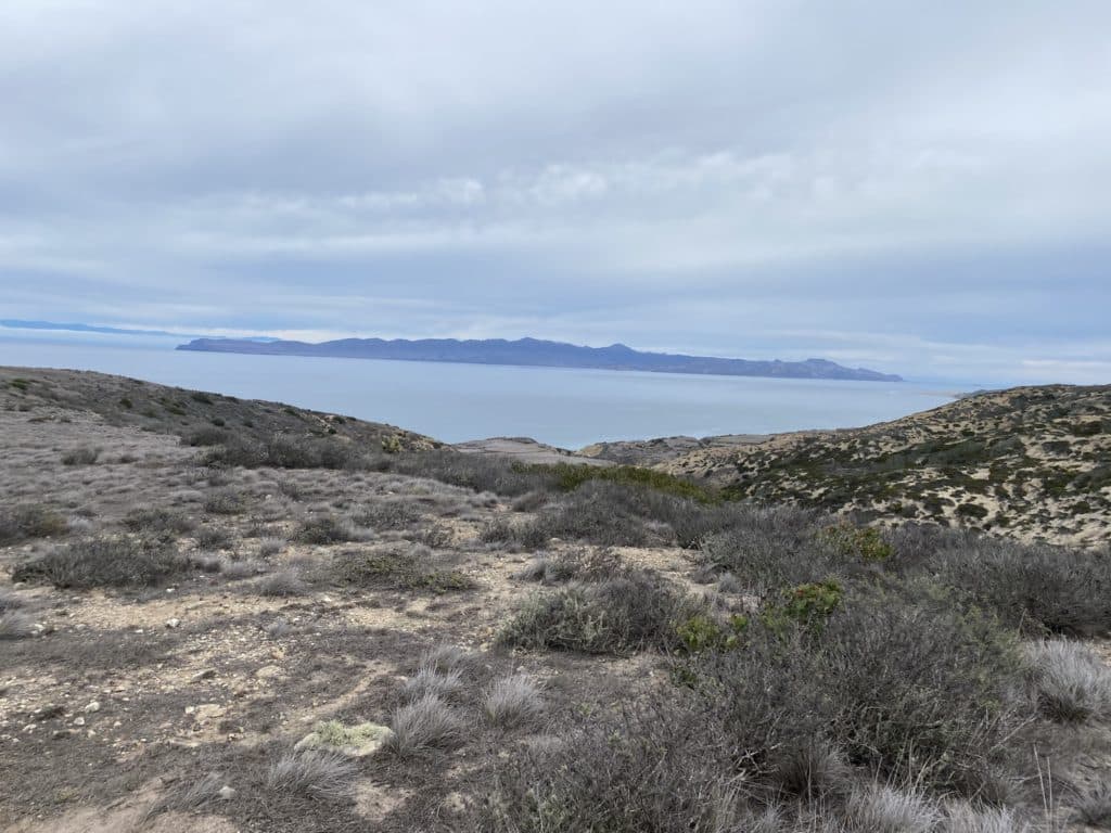 ocean view atop the trail connecting Cherry Canyon to Water Canyon