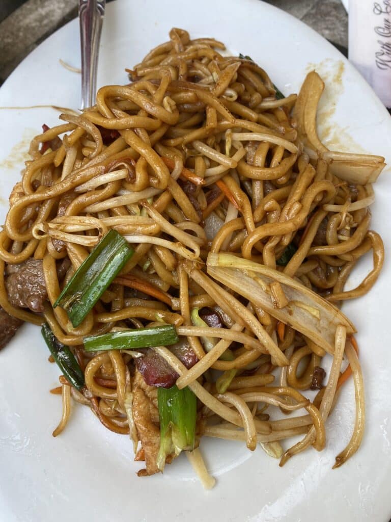 beef chow mein from Chinatown Restaurant in San Francisco