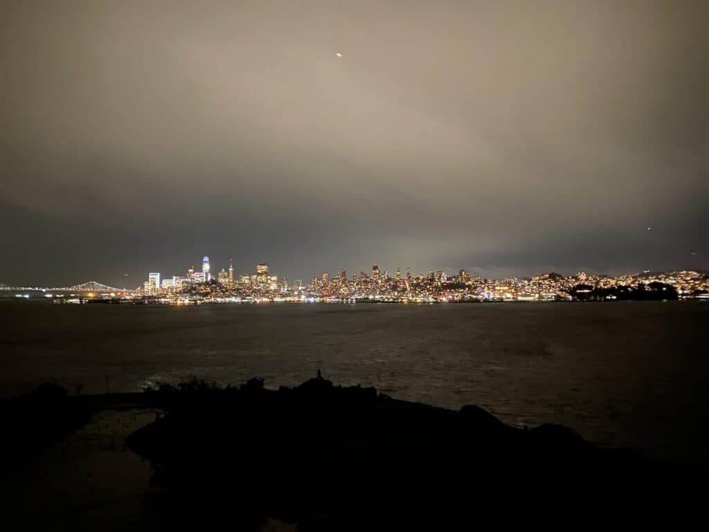 night view of San Francisco from Alcatraz Island