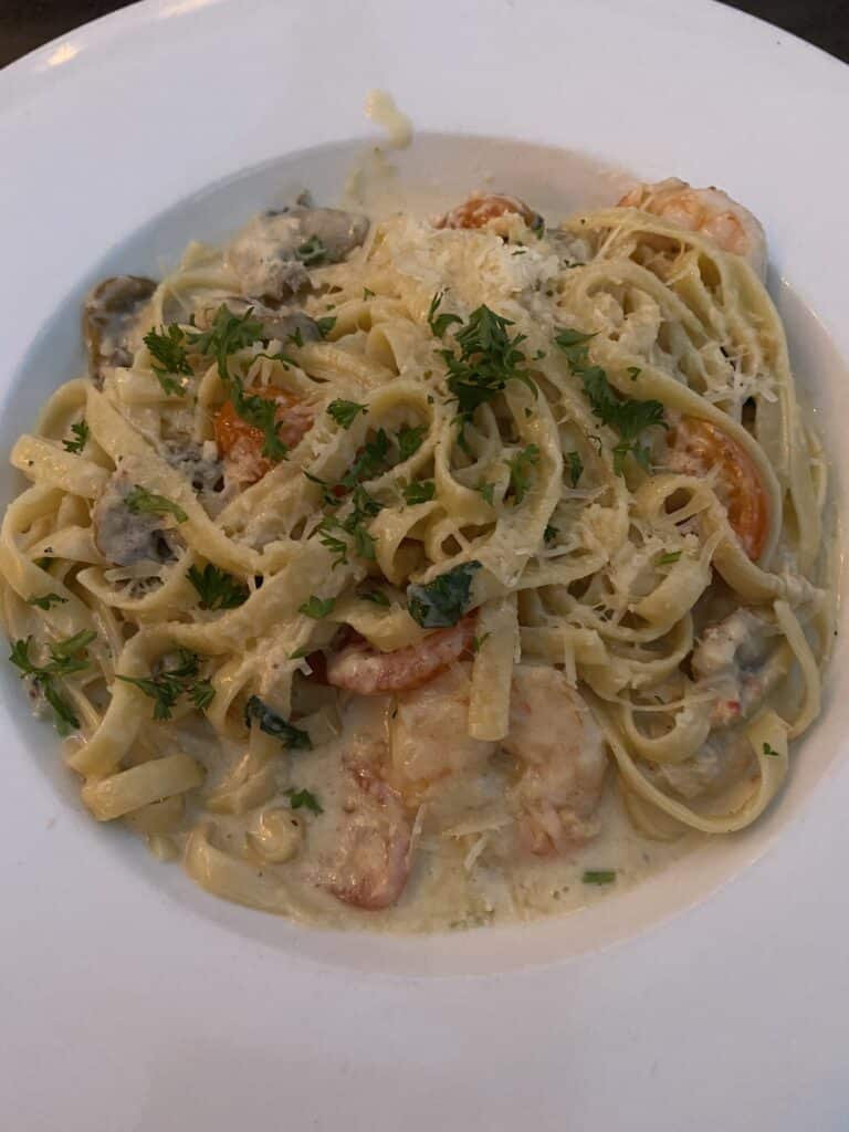 Crab and Shrimp Fettuccine from Crab House at Pier 39 in San Francisco