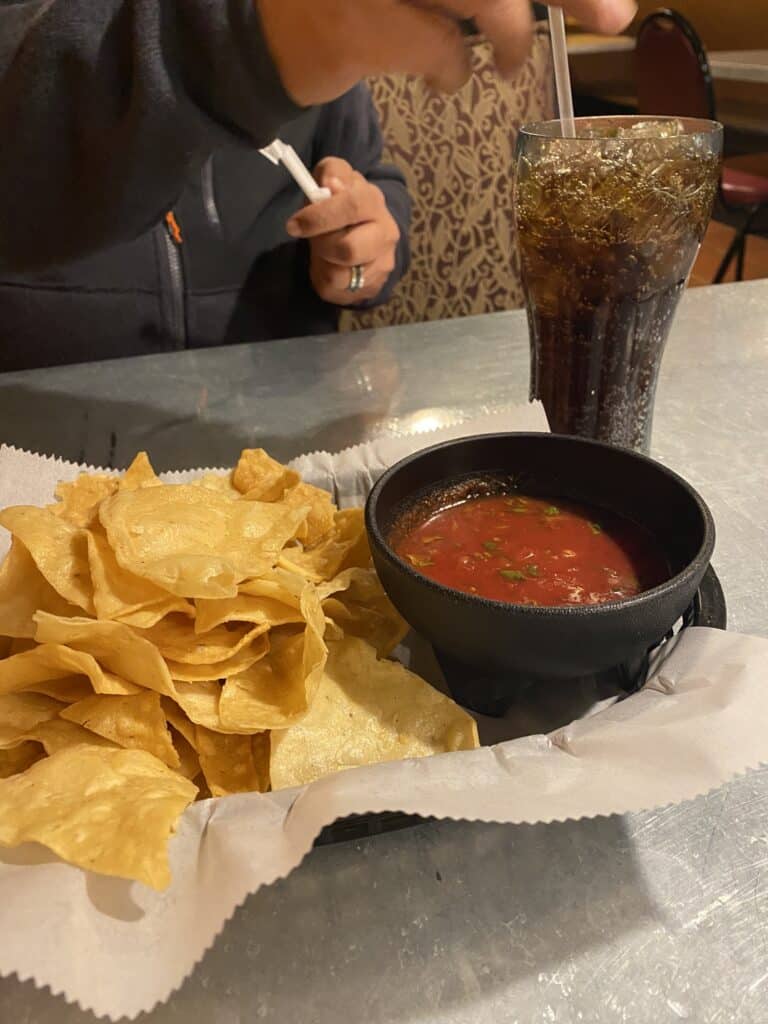 free chips and salsa from Vaquero Mexican Restaurant