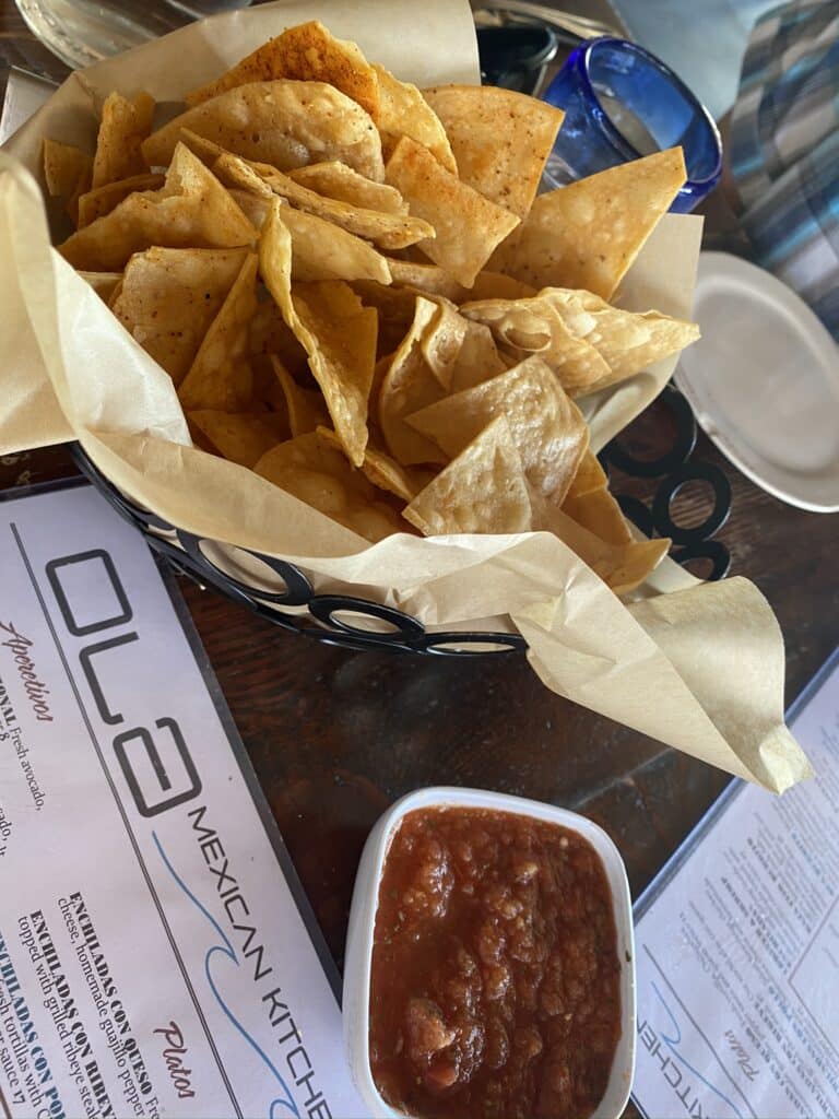 Ola Mexican Kitchen in Huntington Beach, California one of the best Mexican restaurants in Orange County- Chips and Salsa