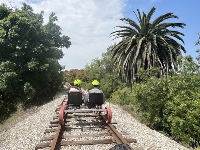 Sunburst Rail Bikes in Santa Paula, California - biking through the farms in Santa Paula