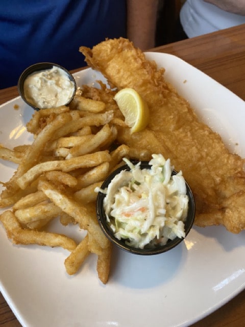 fish and chips from Manatee Island Bar & Grill in Fort Pierce, Florida