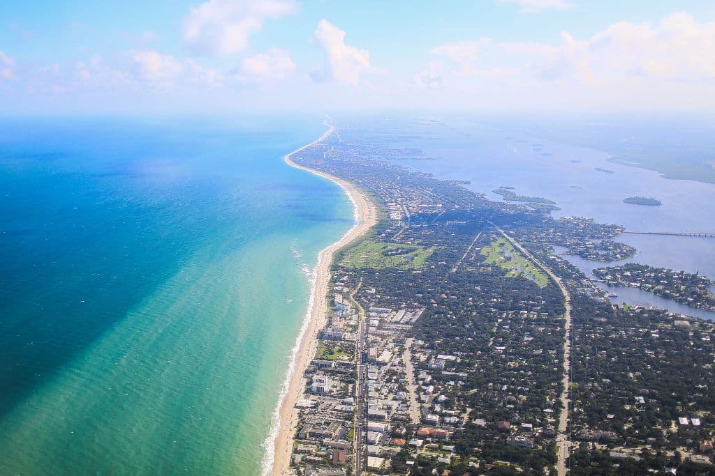 Florida's Treasure Coast overhead view