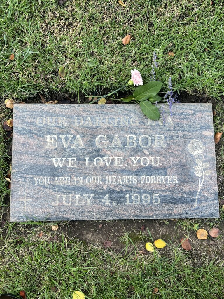 Eva Gabor grave site at Pierce Brothers Westwood