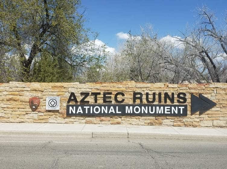 Aztec Ruins National Monument welcome sign