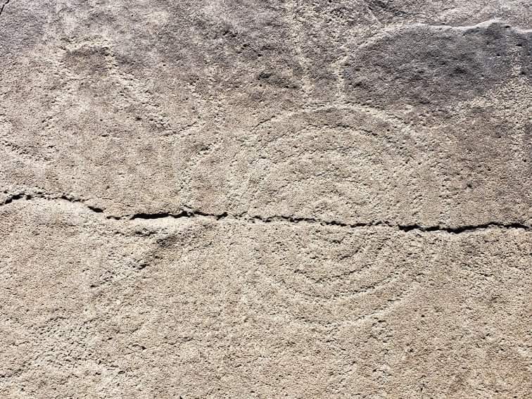 circle spiral petroglyph at Petroglyph National Monument in Albuquerque New Mexico 